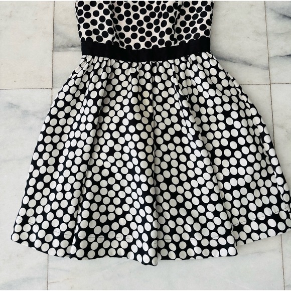 Julian Taylor Polka Dot Dress Black & White Fit & Flare 50s Trad Wife Womens 6 - Picture 4 of 9